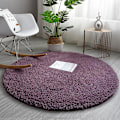 Miniatyrbillede 1 af 5: Moderne Stue Tæppe, Rundt Tæppe, Blødt, Moderne Fluffy, Fortykket Lamme Velvet Tæppe, Blødt og Komfortabelt Soveværelse Tæppe (Lilla, 100x100cm)