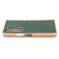 Pikkukuva 3 / 8: Puhelimen suojakotelo Samsung Galaxy Z Fold 4:lle Nano Plating Crocodilian Pattern Aito nahka naarmuuntumaton vihreä
