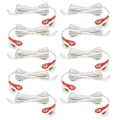 Miniatyrbillede 1 af 8: 10 stk./pose 2,35 mm 1,5 m 2-i-1 knaptype Elektrodeledningsledninger Kabel til TENS Unit Fysioterapimaskine