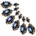 Miniatyrbild 6 av 8: 3 par örhängen diamant smaragd dingla retro legering mode öra dekoration smycken blå