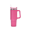 Miniatyrbild 2 av 2: Isolerad vattenflaska i rostfritt stål 1,2 liter med sugrörslock - Perfekt för resor och som kaffemugg, rosa