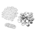 Miniatyrbild 3 av 8: 100 set knappnålsknappdelar rund form metallbaksida knapp DIY tom knappmärke delar set för kläder ryggsäckar 37mm/1.5in