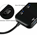 Miniatyrbild 4 av 5: 4 Portars USB 3.0 Hub, USB Hub Splitter med Strömförsörjning, 5Gbps Datahubb med Separat Strömbrytare och LED