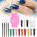 Miniatyrbild 6 av 8: Nagelkonstpenna Nagelkonstpalett Nagelgelpoleringshållare Manikyr Nagelkonstset 4 st