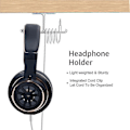 Miniatyrbillede 4 af 5: Aluminium dobbelt headset-holder til montering under skrivebordet - sølv