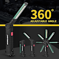 Miniatyrbillede 2 af 5: LED Lommelygte Arbejdslampe, COB LED Arbejdslampe Lygte med Magnetisk Base 5 Lystilstande USB Campinglampe til Garage, Camping, Nødsituationer, osv. [Energi Klas