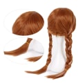 Pikkukuva 6 / 8: Pitkä suora punottu korteperuukki Ruskea prinsessa-asu Cosplay-juhlaperuukit pienelle tytölle