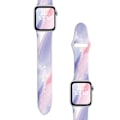 Miniatyrbillede 1 af 5: Blomstermønstret Smartwatch Band Udskiftning Blød Silikone Sport Watch Strap til Iwatch 7 Serie Lilla Rhyme 42/44/45MM