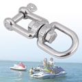 Miniatyrbilde 7 av 8: Heavy Duty 304 Rustfritt Stål Svingbar Ring Snap Rullende Sjakkel Enhet (6mm)