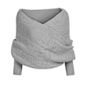 Miniatyrbillede 1 af 3: Vintermode Unisex strikket sjal med ærmer - 1 stk light grey