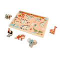 Miniatyrbild 4 av 8: Baby Peg Pussel Board Leksak Trä Zoo Djurmönster Förskolelärande Pusselleksak för småbarn