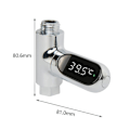 Miniatyrbillede 2 af 8: LED-display vandbrusertermometer Digitalt brusetermometer Realtids vandstrøms termometer med 360° roterende skærm til børn voksne badeværelse
