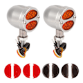 Miniatyrbillede 1 af 8: 1 par motorcykel LED blinklys dobbelt farve indikator blinklys 12V universel til motorcykel elektroplettering