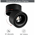 Miniatyrbilde 4 av 5: Takspotter 12W LED Takspotter Taklampe, justerbar lampehusvinkel, lampespotter, taklampe, justerbar