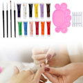 Miniatyrbild 5 av 8: Nagelkonstpenna Nagelkonstpalett Nagelgelpoleringshållare Manikyr Nagelkonstset 4 st