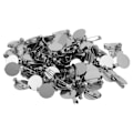 Pikkukuva 5 / 8: 100 kpl rintaneulapidikkeitä, metalliset, kestävät, yksinkertaiset, tyhjät napit, DIY-korujen ja askarteluun, 20 mm
