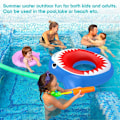 Miniatyrbild 4 av 7: Uppblåsbar pool flyter sommar strand pool uppblåsbara leksaker mjuk hållbar haj simning flytande säng