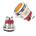 Miniatyrbillede 7 af 8: 0,6 tommer LED-indikator, klart signallys, flammehæmmende base, IP66 vandtæt, universel (gul)