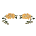 Miniatyrbillede 6 af 8: 1 par blomsterbroderi patches smukke blomstermønster broderede applikation stryge på patches til DIY tøj gul