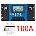 Miniatyrbillede 3 af 5: 100A MPPT Solar Opladningscontroller Dobbelt USB LCD Display 12V/24V Auto Solar Cell Panel Oplader Regula