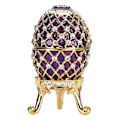 Miniatyrbilde 2 av 8: Emaljerte egg - Påskeegghåndverk - Forgylte emaljerte malte metallpynt - Hjemmedekorasjon