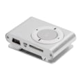 Miniatyrbild 4 av 8: Bärbar digital musikmediaspelare MiniMP3 BackClip-spelare med hörlurar och USB -kabel (silver)