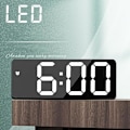 Miniatyrbillede 3 af 5: LED-vækkeur med temperaturvisning, stemmestyring, 12/24 timers digitalt skrivebordsur til soveværelsesindretning