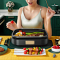 Miniatyrbillede 5 af 5: 6 Huls Æggepande Nonstick Morgenmadsgryde Multifunktionel Morgenmadsmaker Hamburger Maskine Uden Låg