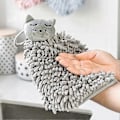Miniatyrbillede 4 af 5: Tegneserie Chenille Håndklæder Sæt med 2 - Mikrofiber Håndklæder - Håndbold Hængende Håndklæder til Køkken_SZXM