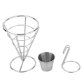 Miniatyrbilde 1 av 8: Plettert pommes frites-stativ, buffé-kjegle, snacks-displaystativ, pommes frites-kurver (enkelt kopp)