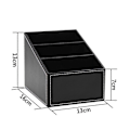Miniatyrbillede 2 af 4: TV-fjernbetjeningsholder i PU-læder, holder, organizer, opbevaring, stativ (sort)