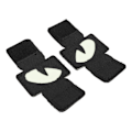 Miniatyrbillede 4 af 8: 2 stk. Katteøje-patch med reflekterende velcro-design i lærred - Lysende katteøje-patch til hatte, uniformer, rygsække, udendørsaktiviteter og natteture - Sort