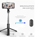 Miniatyrbillede 4 af 8: 6 i 1 trådløs Bluetooth Selfie Stick med Fill Light Trådløs Bluetooth Foldbar Mini Tripod 360° roterende telefonholder