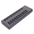 Miniatyrbillede 7 af 8: 10 Port USB3.0 Hub Splitter Uafhængig Strømforsyning Opladning Dataoverførsel Drevet Usb Hub 100‑240V EU Stik