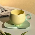 Miniatyrbillede 3 af 5: 300 ml blomsterformet tulipankop Tekop Underkop Keramisk drikkekop, A