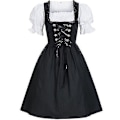 Pikkukuva 1 / 3: Saksala oluttyttö Dirndl-asu pulleilla hihoilla ja selkärusetilla - Oktoberfest-mekko S