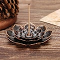 Miniatyrbillede 8 af 8: 2 stk. Lotus Røgelse Brænder Pindeholder Zinklegering Multihul Askefanger Husholdning Indendørs Håndværk