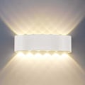 Miniatyrbillede 1 af 5: Moderne Væglampe IP65 Vandtæt 12W LED Væglamper Aluminium Indendørs Væglampe til Stue Soveværelse Hall Trappe Gang (12W) [Energiklasse F]