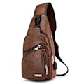 Miniatyrbillede 4 af 5: Vandafvisende Brun Slingtaske til Mænd og Kvinder - Multifunktionel Crossbody Rygsæk til Vandreture og Dagsture