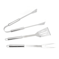 Miniatyrbillede 6 af 8: 3PCS Grill Tools Set Utensils Set Rustfrit Stål Spatel Tang Gaffel BBQ Tools Set med Opbevaringspose til Madlavning Fest