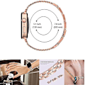 Miniatyrbillede 5 af 5: Justerbar erstatningsrem i læder og rustfrit stål til Iwatch 38-40 mm serie 1-5, udsmykket med rhinsten, designet til kvinder