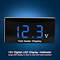Miniatyrbild 6 av 8: 12V Bil Motorcykel Digital LED Display Voltmeter Spänning Voltmätare Panelmätare (Blå)