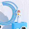 Miniatyrbild 4 av 5: Laddare skyddande lock astronaut andningsbar enkel installation silikon laddare kabelskydd för 18W 20W laddare 4-delad set (blå)