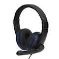 Miniatyrbillede 8 af 8: 3,5 mm Gaming-hovedtelefoner med kabel og mikrofon til PS4, bærbar computer, mobiltelefon, sort + blå