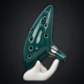 Miniatyrbillede 3 af 5: 12 Tone Alto C Ocarina med sangbogstativ, flaskegrøn halsrem (grøn)