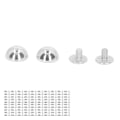 Miniatyrbilde 3 av 8: 8 mm 100 sett lærnaglersett rund soppform Elektroplettering dekorative nagler Rørformede metallstifter for DIY Craft Silver