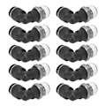 Miniatyrbillede 4 af 8: 10 stk pneumatiske konnektorer L form retvinklet udvendigt gevind Hurtig rørfittings Luftkompressor tilbehør6 02