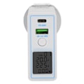 Miniatyrbilde 5 av 8: USB C vegglader PD QC 3.0 2-porters hurtigladerblokk AC100-240V med knappbryterdisplay bærbar lader US-plugg med AU-adapter