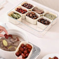 Miniatyrbild 2 av 5: 9 Fack Uppdelad Serveringsbricka med Lock Portabel Snacksbox