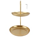 Miniatyrbillede 1 af 8: Dessertstativ Frugtstativ Rund 2 Lags Jern Displayholder til Fest Bryllup Fødselsdag Hjem Guld